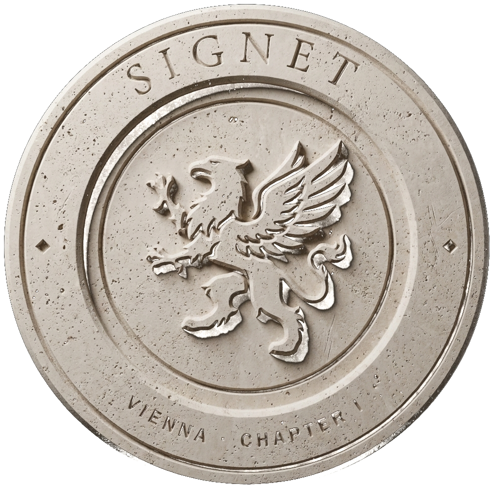 SIGNET crest carved in stone